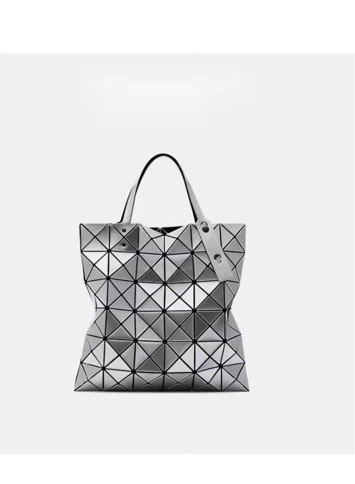 Diamond geometric plaid shoulder bag for women, fashionable and versatile Silver - Image 3